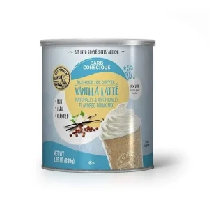 Big Train Low Carb Vanilla Latte Blended Ice Coffee Mix 1.85 lb. Can | CASE of 20